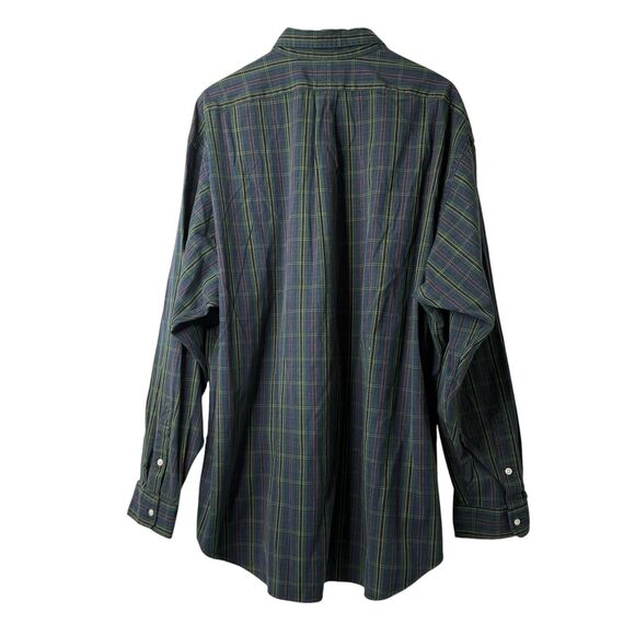 Vtg 90s Ralph Lauren Shirt Mens XXL Big Shirt Green Plaid LS Button Down Preppy - Picture 3 of 11